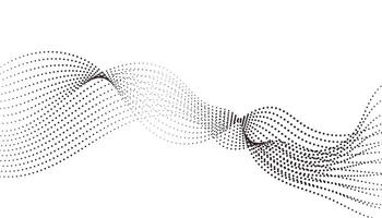 Wave pattern of many dots. Pop art style. Simple wavy background or wallpaper. Dotted dynamic sound flow design. vector