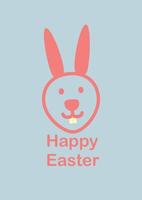 Happy Easter greeting card with cute Easter bunny, rabbit, hare. A4 illustration for poster, banner, card, postcard. vector