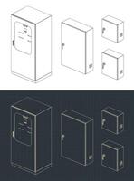 Electrical panels blueprints vector