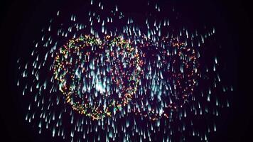 Fireworks in the form of hearts on a dark background. video