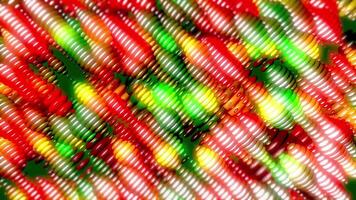 3D Object or Structure Rotates and Moves with Bright Colorful Light 02. 4K video