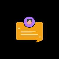 Man with a speech bubble is leaving a feedback. Loop animation without background. video