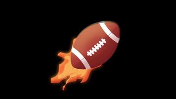 American Football Ball Is Flying Like A Rocket. Loop Without Background. video
