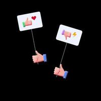 Hands holding posters with different user's reactions. Loop icon animation without background. video