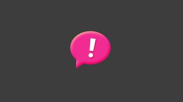 Chat bubble with exclamation sign. Loop animation without background. video