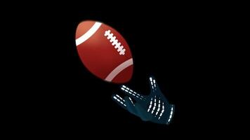 American Football Spin and Catch Animation Loop On Alpha video