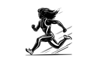 Animation forms a sketch of a running person icon video