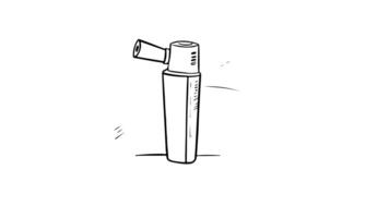 Animation forms a sketch of an asthma inhaler icon video