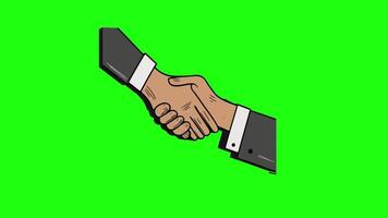 green screen 3d animation shaking hands icon video