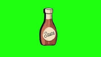 green screen 3d animation icon of a bottle of soy sauce video
