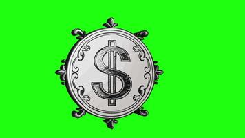 Green screen animated 3D dollar icon video