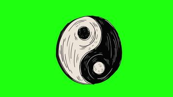 yin and yang 3d animation icon green screen video