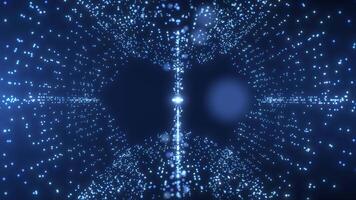 Digital cyberspace with particles and data network connections. High-speed connection and data analysis technology. Futuristic abstract background video