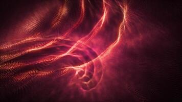 Digital waves from particles. Abstract technological background from dots. Futuristic wavy surface of moving multi-colored particles. Big data visualization. Seamless video