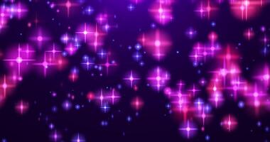 Animated background with glowing stars and dust particles in cartoon style. sparkling glitter seamless loop. video