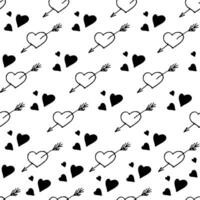 Seamless pattern with hearts. Stylish hipster texture. vector