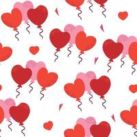 Valentine Day heart shaped baloons pattern background for packaging and decoration vector