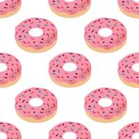 Pink donnuts seamless pattern background for packaging and decoration vector