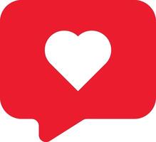 White Love with Red Rectangle Rounded Bubble Chat Center vector