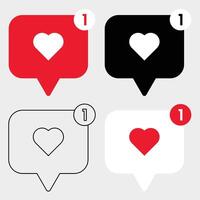 Love Like Notification with One Bubble for Social Media vector