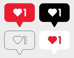 One Love Like Notification for Social Media vector