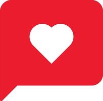 White Love with Red Rectangle Bubble Chat Rounded Left vector