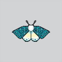 Pixel art illustration Moth. Pixelated Butterfly Moth. Moth Butterfly Insect Icon pixelated for the pixel game and icon for website and game. old school retro. vector