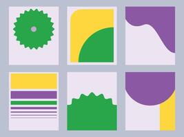 minimalist retro geometric cover art. Simple geometry background template copy space set. vector