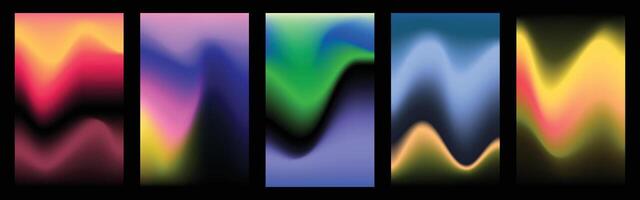 Colorful liquid gradient background template with copy space. Vibrant color poster or cover collection. vector