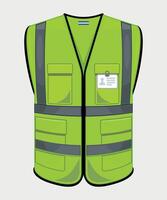 protective work vest for worker green color on white background vector