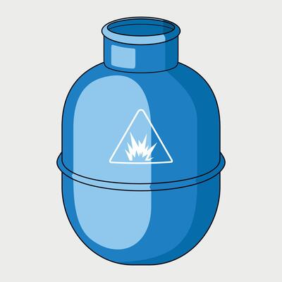 metal propane gas cylinder icon blue color on white background