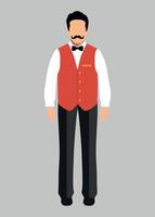 icon of a male chef in an apron and hat on a white background vector