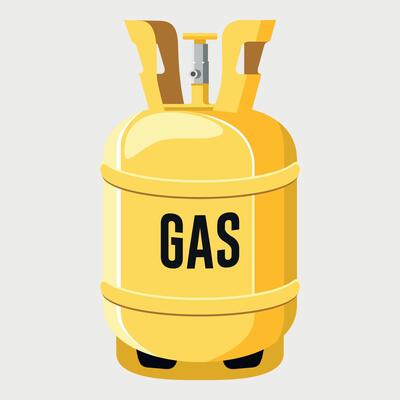 metal gas cylinder icon yellow color on white background