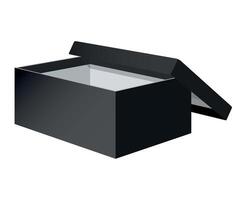 black open cardboard box on white background vector