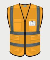 protective work vest for worker yellow color on white background vector