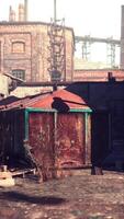 Decaying Rusty Metal Structure in Factory, vertical video
