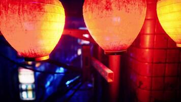 Red and Yellow Lanterns on Pole video