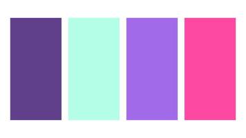 Purple, Aqua, Violet, Fuchsia color palette. Set of bright color palette combination in rgb hex. Color palette for ui ux design. Abstract illustration for your graphic design, banner, poster vector