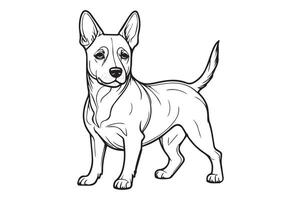 Line art Dog Illustration Hand drawn style eps download vector