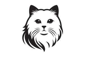 Cartoon Cat Illustration, simple art style on a white background vector
