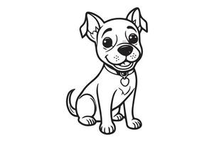 Line art Dog Illustration free eps download vector