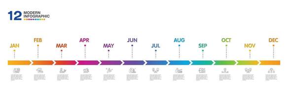 Infographic for presentation 12 months in 4 quarter can used for workflow layout vector