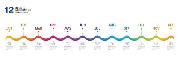 Infographic for presentation 12 months in 4 quarter can used for workflow vector