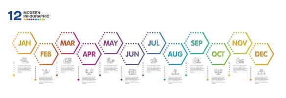 Infographic for presentation 12 months in 4 quarter can used for workflow layout, process diagram. vector