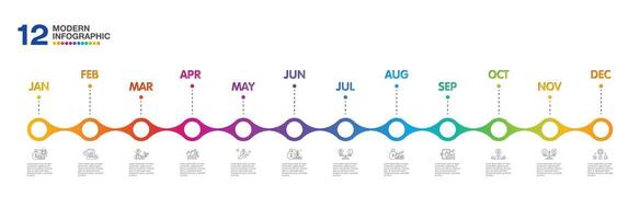Infographic for presentation 12 months in 4 quarter can used for presentation vector