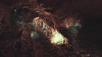 A cave filled with lots of cave like formations video