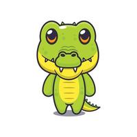 Cute crocodile character cartoon vector
