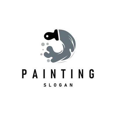 logo paint brush liquid paint colorful and unique