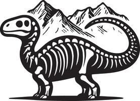 Dinosaur Skull Mountain Illustration. vector