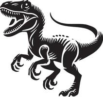 Dinosaur Sketch Silhouette. Velociraptor. vector
